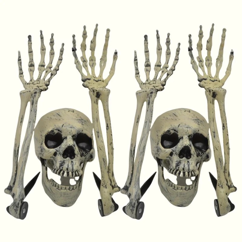 Halloween Skeleton Yard Decoration – 5-Piece Skull & Bone Ground