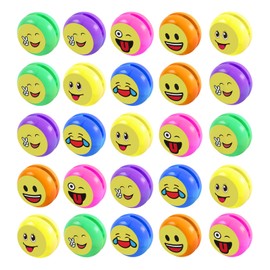 AIMUMEIF YoYo Children's 30 Pieces Jojos Plastic Mini Jo Yo Balls, Beginners String Trick Ball Yo Yo for Birthday Gifts Parties Celebrations, Random Emoticons Pattern (30)