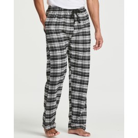 Real Essentials 3 Pack: Mens Pajama Pants Cotton Super Soft Pajamas Men Flannel Bottoms Fleece Buffalo Plaid Pj Gifts Lounge Pants Sleepwear Pijamas Hombres Essentials Woven Button Fly,Set 2-S