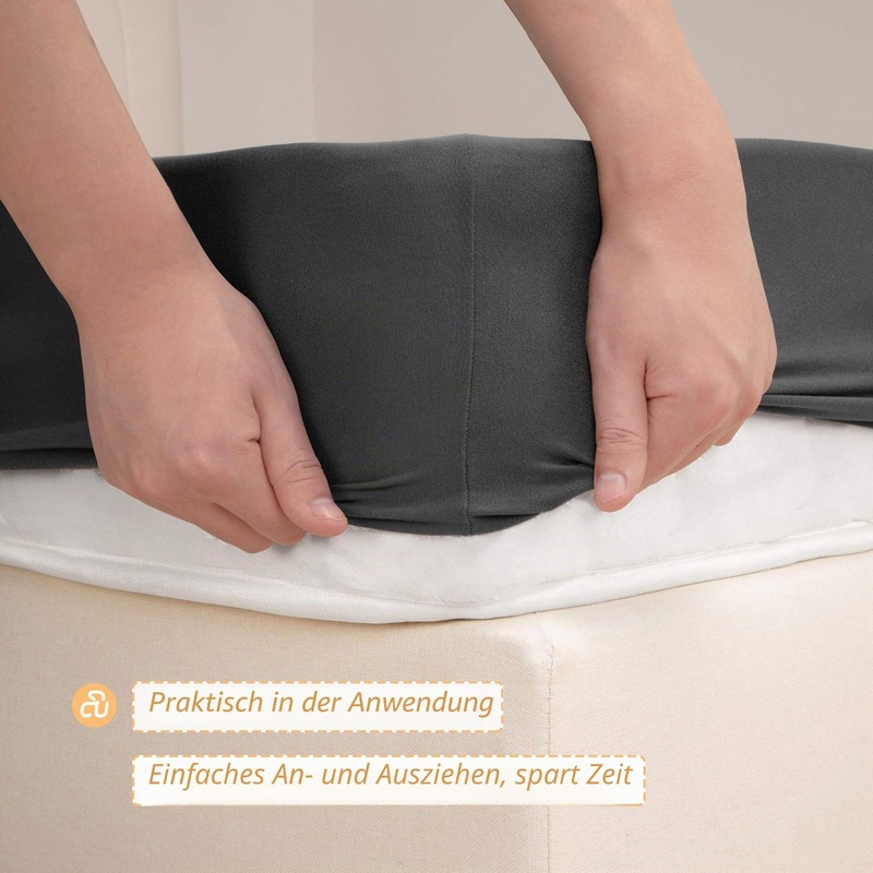 Mrs Awesome King/Cal King Dark Grey Stretch Jersey Bed Skirt