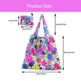 Rumyve Reusable Grocery Bags,Folding Shopping Bags,Waterproof Tote Bags,Lightweight Washable Scratch-Resistant Large Shopping Tote Bags for Daily Use Travel Take Out Storage(Style C)
