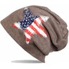 styleBREAKER beanie hat with sequins star USA application, stars and
