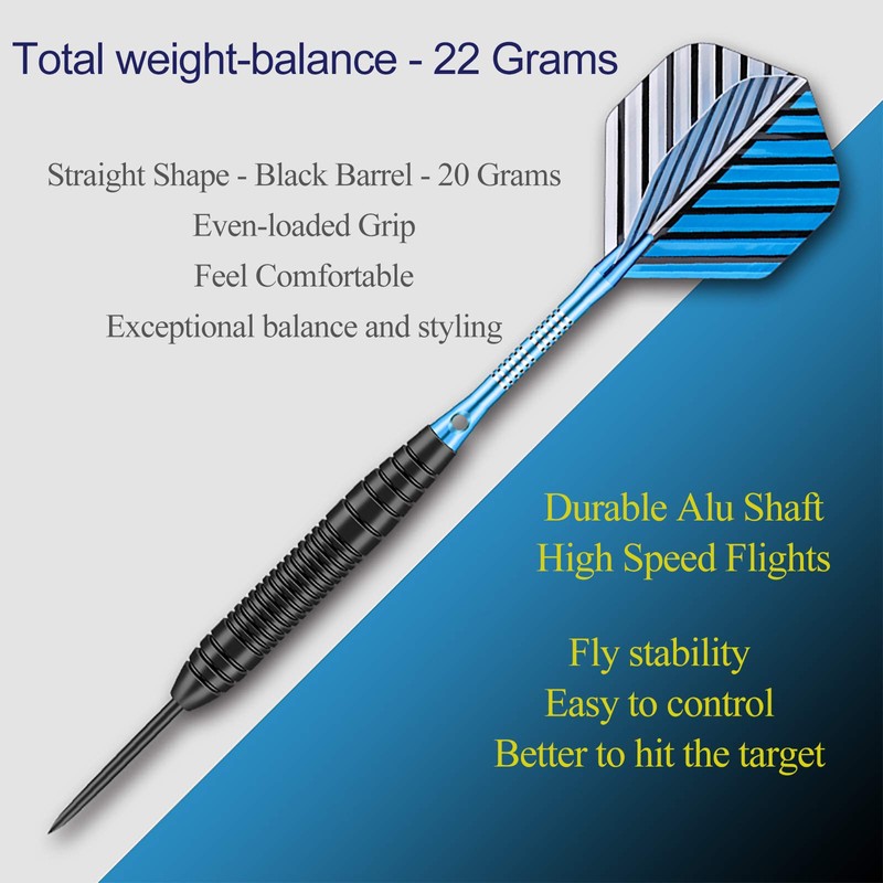sanfeng Professional 3 Pack 22 Grams Steel Tip Darts Set