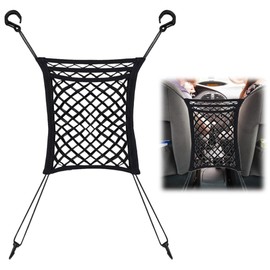 MEKEET 1PCS Car Mesh Bag for Dog Multifunctional Dog Car Net Barrier with Auto Safety Mesh Stretchable 3 Layer Pet Dogs Car Driving Accessories for SUV Car Truck Pet Driving Organizer Safety Travel