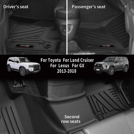 for 2024 2025 2026 Toyota Land Cruiser/Lexus GX550 5 Seat Floor Mats Trunk Cargo Liner and Backrest Mats TPE All Weather Protection Mat Accessories (only for 5 Seater Full Set)