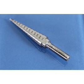 TEMO M35 Cobalt Double Flute Step Drill, 13 Size From 1/8 Inch (3.2 mm) To 1/2 Inch (12.7 mm), 1/4 Inch (6.4 mm) Shank