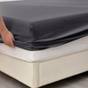 AL NOOR HOME Premium Charcoal Fitted Sheet - 100% Pure