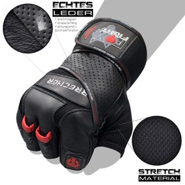 FOX-FIGHT Fitness Gloves Training Gloves Strength Sports Women Men Leather Gloves Bodybuilding Sports Gloves with Wrist Bandage for Strength Training Weightlifting Breaker L