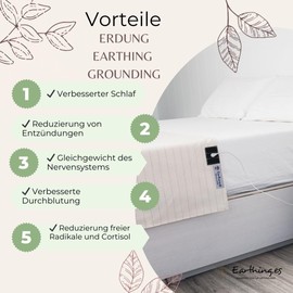 Earthing Grounding Bed Sheet Set - High Quality Grounding Sheet to Improve Sleep and Wellbeing Grounding Sheet 200 x 90 cm