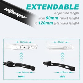 xitomer CNC Motorcycle Adjustable Brake Clutch Levers, Fit for KLR650 2018 2017 2016 2015 2014 KLR650 2008-2018, Foldable Extendable Motorcycle Handle Levers (Black)