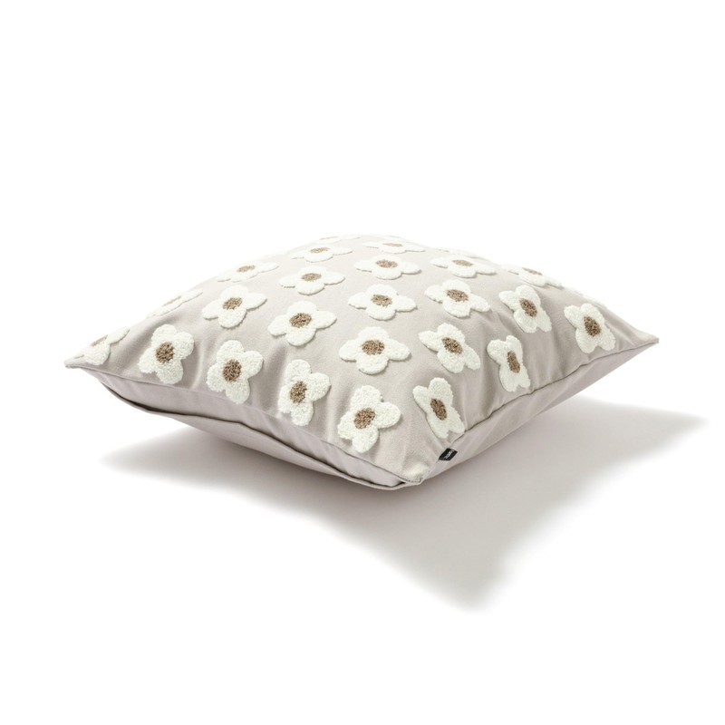 Francfranc Franc Emb Flower Cushion Cover 45x45cm Gray (C-051)