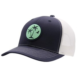 LINDO Trucker Hat - Palm Tree 2.0 (Navy/White w/Green Patch)