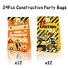 FOHOME 24 Pcs Construction Party Favors Bags with Stickers Truck