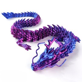 3d Printed Dragon, Dragon Figure Model Dragon Figurines For Kids Dragon Toy Model Flexible Articulated Dragon Gifts For Adults And Kids (Purple)