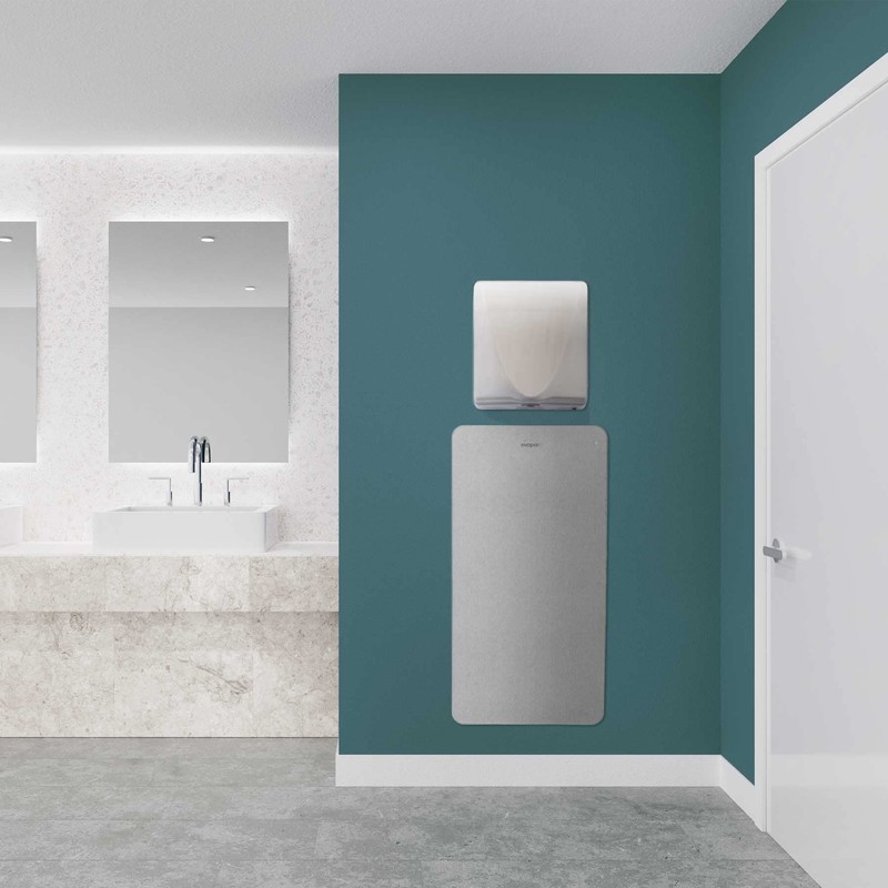 Hand Dryer Splash Back Wall Guard with Evapor8 Technology -