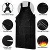 MAALIKPRO Leather Welding Work Apron with 9 Tool Pockets (Black)