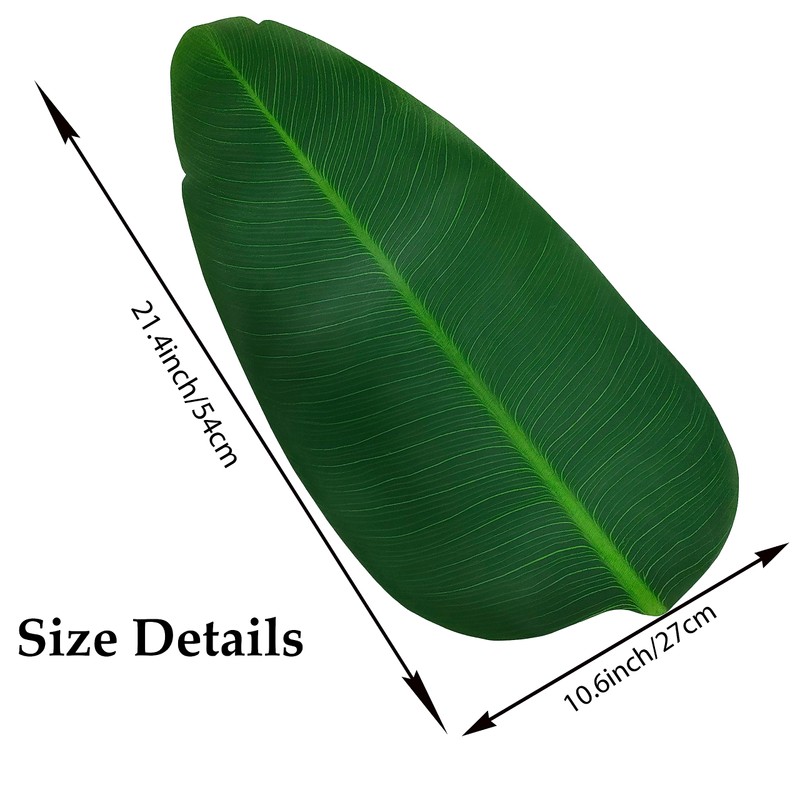 ARTIFIPLANT Large Banana Leaves, 8 Pcs Leaf Placemats,21.4'' Artificial Banana