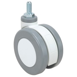 Richelieu Hardware F47042 Contemporary Medical Swivel Caster, 2-15/16 in (75 mm) Wheel Diameter, Gray, White