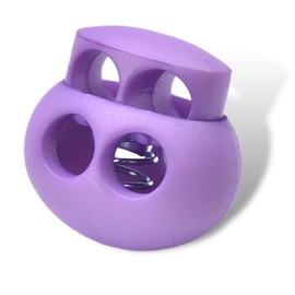 LongSLong 12 Pack LightPurple Plastic Spring Toggle Stopper Cord Lock for DrawString, Paracord Cord Stop Rope Clip Elastic Shoelace Lock Fastener Slider Double Hole