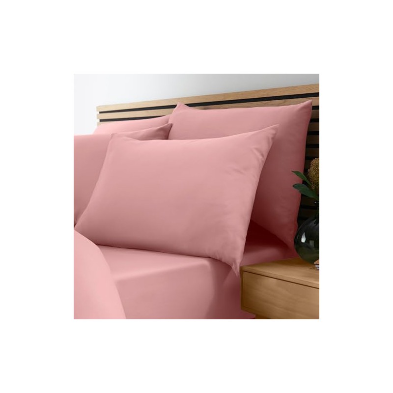 Catherine Lansfield So Soft Non-Iron Super King Fitted Sheet Coral