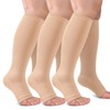 3 Pack Open Toe Compression Socks for Women and Men,