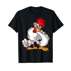 Cartoon Rooster Character For Kids With Strong Wings T-Shirt
