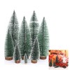 Pack of 8 Mini Green Artificial Christmas Trees, Miniature Small