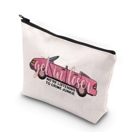 WCGXKO True Crime Gift Get In Loser We're Listening To Crime Junkie Zipper Pouch Makeup Bag (TO CRIME)