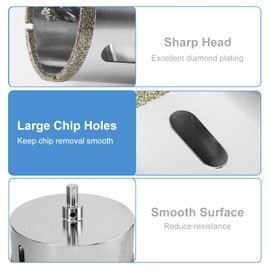 Jamiikury 4-1/4" / 110mm Diamond Glass Tile Hole Saw with Center Drill Bit for Ceramic, Porcelain, Marble