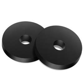 1" OD x 1/4" ID x 1/7" Thickness Rubber Flat Washers, Heavy Duty Abrasion Resistant Rubber Washers, Black, 50 PCS