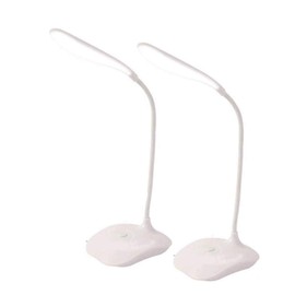 LED Table Lamp,Portable Eye-Protected Flexible Gooseneck Small Desk Lights for Dorm Study Office Bedroom-USB and 3 AA Batteries Powered-Not Include Batteries (2 Pack)
