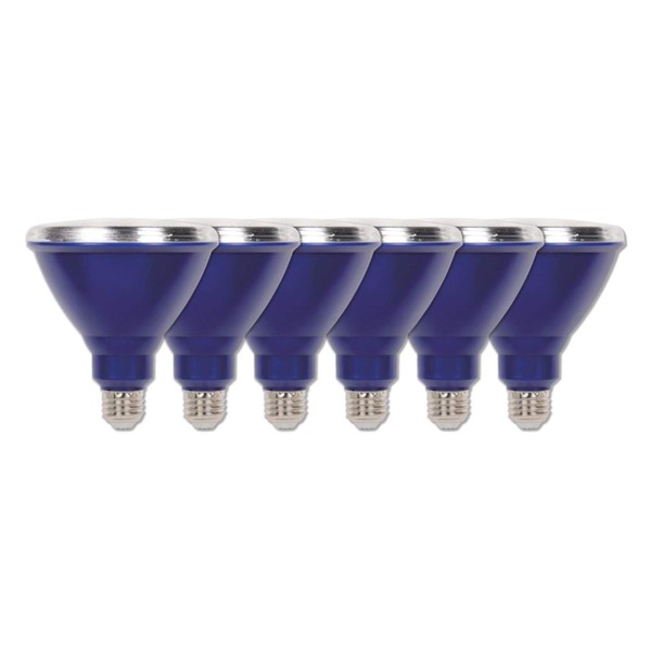 Westinghouse Lighting 3315120 3315100 100-Watt Equivalent PAR38 Flood Blue Outdoor Weatherproof LED Light Bulb with Medium Base (6 Pack), 6 Count (Pack of 1)