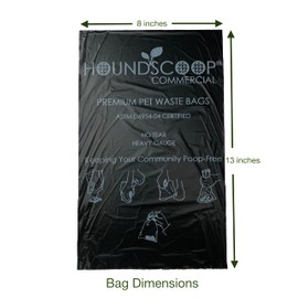 HOUNDSCOOP Case of 2000 Pet Waste Bags on Roll (10 Rolls of 200 bags per roll) Dog Waste Station Bags for HOA, Residential, commercial roll bag for Poop Station Dispensers