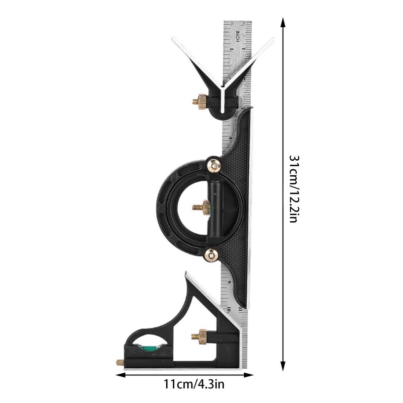 Stainless Steel Angle Ruler, Square Set Combination Square 0 180°