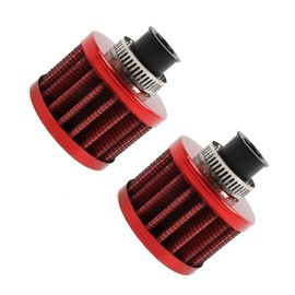 MUGE RACING 2Pcs Air Filter Cold Air Intake Filter Breather 12mm Valve Cover Breather Filter For Car and Motorcycle(Red)