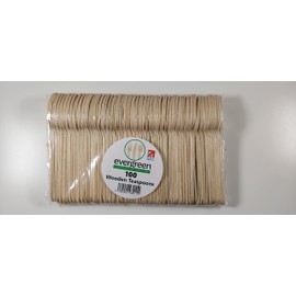 Biodegradable Wooden Teaspoons - Pack of 100
