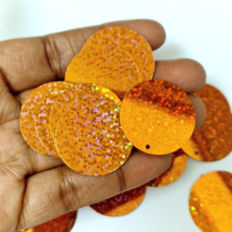 MajorCrafts 30mm 30g 130pcs Holographic Large Round PVC Sequins with