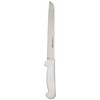Basics P94803 8" White Scalloped Bread Knife with Polypropylene Handle