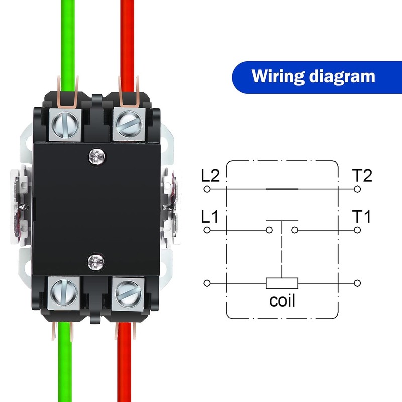 Dreyoo Carrier HVAC Motor Contactor, 24V 40 Amp Coil 1