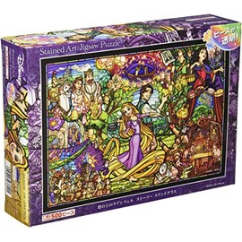 500 Piece Jigsaw Puzzle, Rapunzel on the Tower, Story, Stained Glass, Squishy Series, Stained Art, 9.8 x 14.2 inches (25 x 36 cm)
