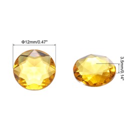 MECCANIXITY Flat Back Round Acrylic Rhinestones,12mm SS45 Yellow Flatback Crystal Rhinestones for Crafts Clothes Shoes DIY Decoration Gifts 100Pcs