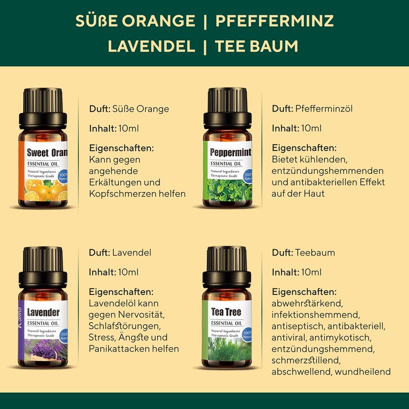 Organic Essential Oils Set of 12 - Natural Relaxation for