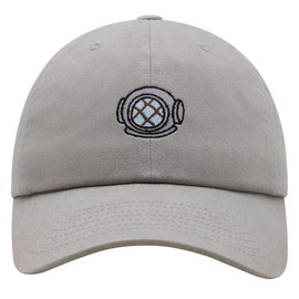 JPAK Diving Helmet Premium Dad Hat Embroidered Cotton Baseball Cap Diver Light Gray