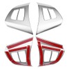 2pcs Chrome Steering Wheel Button Frame Decoration Cover Trim for