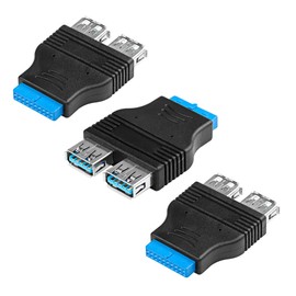 CERRXIAN 3 x USB 3.0 to 20 Pin USB 3.0 Splitter Adapter for Windows Connector Internal for Motherboard