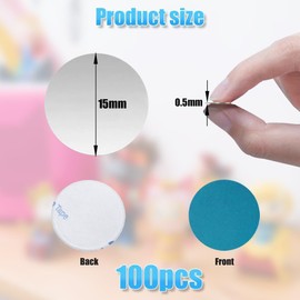 BufferABC Metal Plate for Magnetic Tonie Figure Shelf, 50pcs Stainless Steel Adhesive Base for Tonies - Decorate Children's Room with Tonie Figures