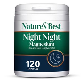 Nature’s Best Night Night Magnesium - Bisglycinate for Rest & Muscle Function - 120 Vegan Capsules (2 Month Supply)