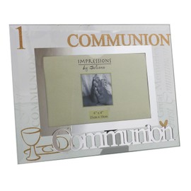 1st Communion Glass 6 x 4 Photo Frame Glass Glitter Letters - First Communion 1388