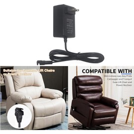 29V 2A Wall Plug-in Power Adapter for Recliner Chair,Universal Power Cord for Lift Chair, Recliner Sofa, Recliner Couch, AC/DC Switching Recliner Power Supply Compatible with Most Makes & Models…