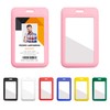 Lanyardio 1 Pack Sliding Vertical ID Badge Holder Hard Pink